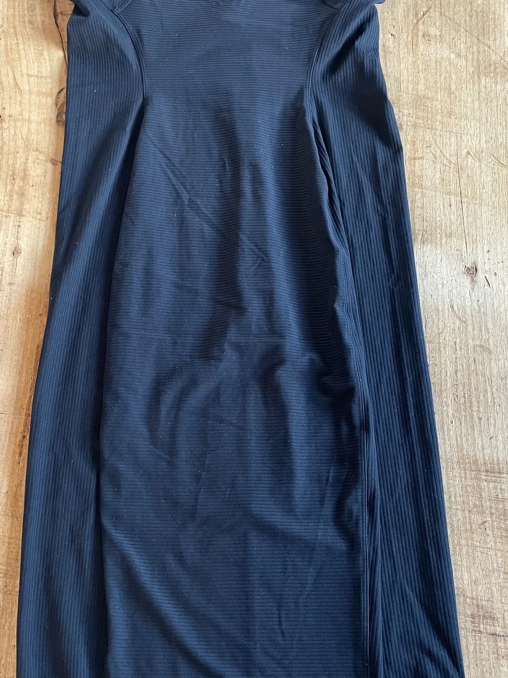 Lululemon Nulu Ribbed Scoop Back Cap Sleeve Black Athletic Dress Size 8